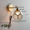 Tiffany tulip colorful square glass wall lights bedroom sconce