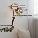 Tiffany tulip colorful square glass wall lights bedroom sconce