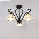 Tiffany turquoise flower semi-flush mount living room ceiling light