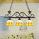 Tiffany yellow dome island lighting dining room wrought iron chandelier