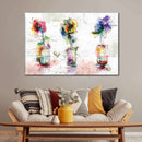 Rustic Colorful Flowers Wall Art