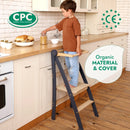 Toddler Tower: Foldable Step Stool for Toddlers - Gray