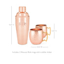 Hammered Copper Bar Set