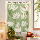 Tokyo flower market dreamy flower tapestry wall hanging for bedroom