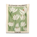 Tokyo flower market dreamy flower tapestry wall hanging for bedroom