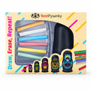 Set of 6 Reusable Chalkboard Matryoshka Nesting Figurines Set with Chalk Creative DIY Drawing Gift Set