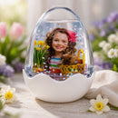Egg-Shaped Water Globe Picture Frame with LED Light and Musical Bliss