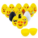 Set of 24 Facial Expressions Eggs + 1 Gold, 1 Black, 1 White & 1 Yellow Plastic Easter Eggs