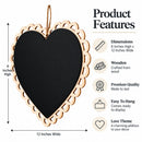 Heart Shaped Chalkboard Wall Sign Wooden Hanging Erasable Blackboard for Decor and Display 6 Inch Wide