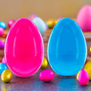 Set of 2 Pink and Blue Giant Jumbo Large Size Fillable Plastic Easter Eggs 10 Inches