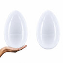 Set of 2 White Large  Jumbo  Giant Fillable Plastic Easter Eggs 10 Inches
