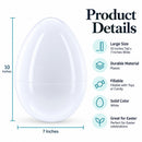 Set of 2 White Large  Jumbo  Giant Fillable Plastic Easter Eggs 10 Inches