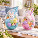 Set of 2 Transparent Jumbo Plastic Easter Eggs with Handles Large Size 10 Inches