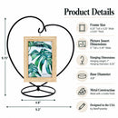 Heart-Shaped Hanging Photo Picture Frame and Black Metal Ornament Stand 9.75 Inches