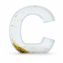 Letter C Glitter-Filled Acrylic Snow Globe