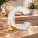 Letter C Glitter-Filled Acrylic Snow Globe