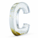 Letter C Glitter-Filled Acrylic Snow Globe