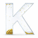 Letter K Glitter-Filled Acrylic Snow Globe