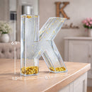 Letter K Glitter-Filled Acrylic Snow Globe