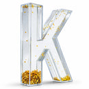 Letter K Glitter-Filled Acrylic Snow Globe