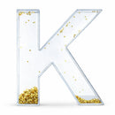 Letter K Glitter-Filled Acrylic Snow Globe