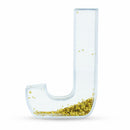 Letter J Glitter-Filled Acrylic Snow Globe