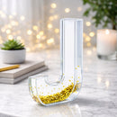 Letter J Glitter-Filled Acrylic Snow Globe