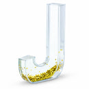 Letter J Glitter-Filled Acrylic Snow Globe