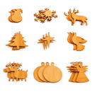 Set of 27 Wooden Ornament Cutouts DIY Unfinished Wood Shapes for Christmas Crafts and Decorations