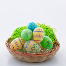 Set of 8 Sugar-coated Style Ukrainian Geometric Plastic Easter Eggs 2.25 Inches