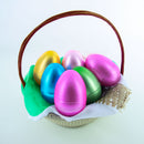 Set of 6 Matte Metallic Finish Large Plastic Easter Eggs 3.15 Inches