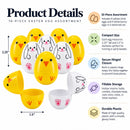 Set of 10 Fillable Plastic Easter Eggs - Bunny Chick Hunt Supply 2.25 Inches