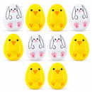 Set of 10 Bunny and Chick Easter Eggs Fillable Plastic Eggs Cute Egg Hunt Party Supplies 2.25 Inches