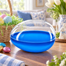 Large Fillable Clear Top Blue Bottom Plastic Easter Egg 5.1 Inches