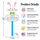 Easter Bunny Yard Sign Happy Easter Outdoor Lawn Decor with Stake Spring Garden Decoration 23.6 Inches Tall