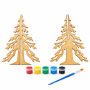 Wooden Christmas Tree Craft Kit DIY Painting Kit with Paints and Brush 13 Inches