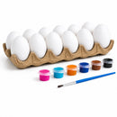 Easter Egg Painting Kit White Blank Plastic Eggs with Paints & Brush DIY Decorating