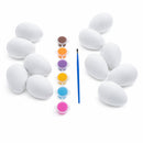 Easter Egg Painting Kit White Blank Plastic Eggs with Paints & Brush DIY Decorating
