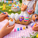 Easter Egg Painting Kit White Blank Plastic Eggs with Paints & Brush DIY Decorating