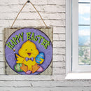 Happy Chick Decorating Easter Egg Plaque Decorative Wall Sign