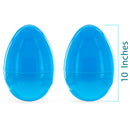 Set of 2 Blue Giant Jumbo Large Size Fillable Plastic Easter Eggs 10 Inches