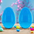 Set of 2 Blue Giant Jumbo Large Size Fillable Plastic Easter Eggs 10 Inches