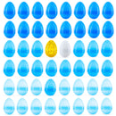 Set of 46 Blue Plastic Eggs, 1 White Egg, and 1 Gilded Golden Easter Egg