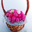 Set of 46 Pink Plastic Eggs, 1 White Egg, and 1 Gleaming Golden Easter Egg