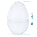 Set of 2 Giant Transparent Jumbo Size Clear Plastic Easter Eggs 10 Inches