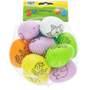 Vibrant Impressions: Set of 12 Colorfully Printed Solid Plastic Easter Eggs 2.35 Inches