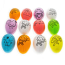 Vibrant Impressions: Set of 12 Colorfully Printed Solid Plastic Easter Eggs 2.35 Inches
