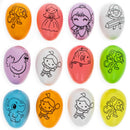 Vibrant Impressions: Set of 12 Colorfully Printed Solid Plastic Easter Eggs 2.35 Inches