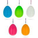 Set of 5 Multicolored Solid Plastic Easter Egg Ornaments 4.75 Inches