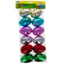 Shiny Metallic Easter Eggs: Set of 12 Multicolored Plastic Eggs, 3.05 Inches